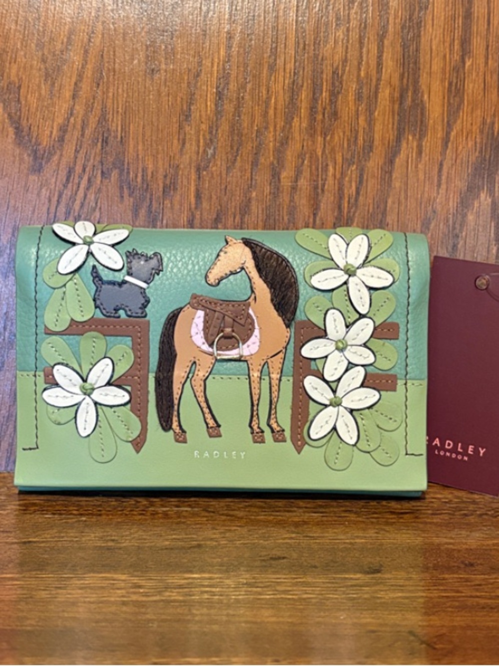 NWT-Radley London-Lunar New Year-Med Flap-Over Wallet-Horse🐎Floral🌼Appliqué-$108